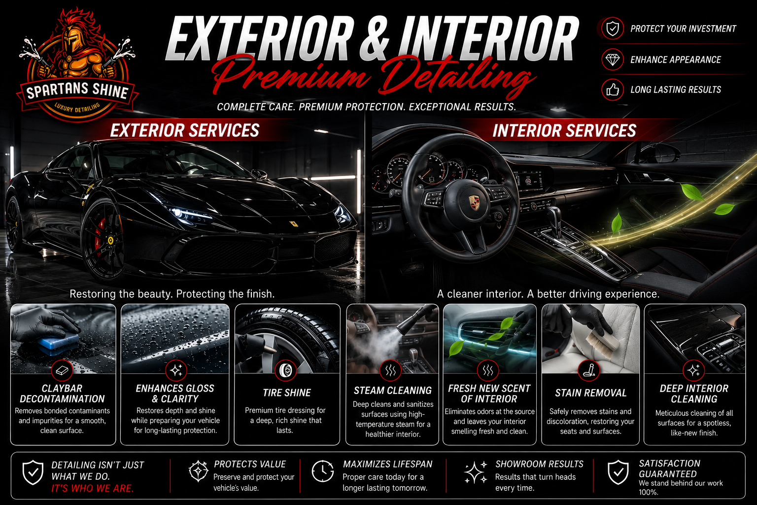 Spartans Shine services flyer